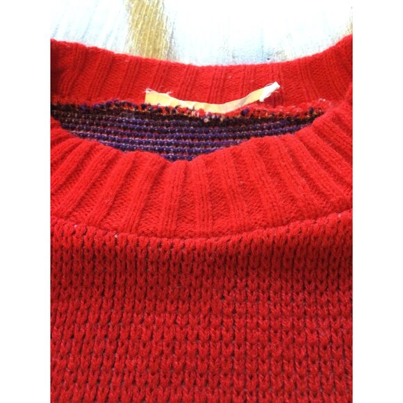 Vintage Red Knit Sweater Dance Music Theme Acrylic Novelty Design Made In USA - Picture 6 of 8